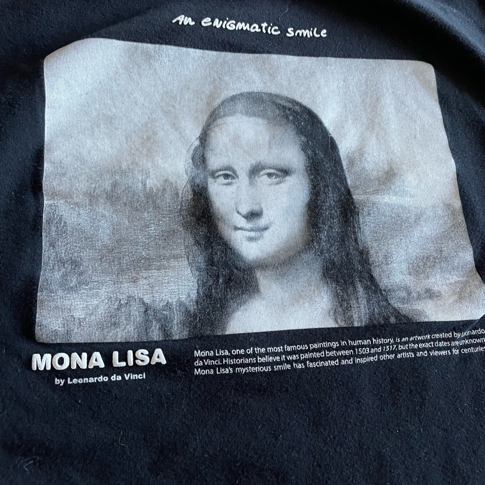 Zara kids long sleeve tshirt shirt size 10 Mona Lisa graphic - Picture 4 of 4